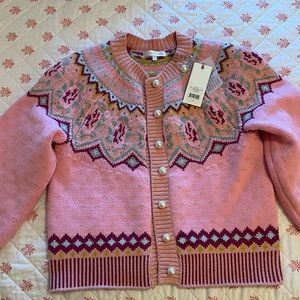 LOVESHACKFANCY WOMEN'S HONEYPIE BOYFRIEND CARDIGAN - Wm’s Medium